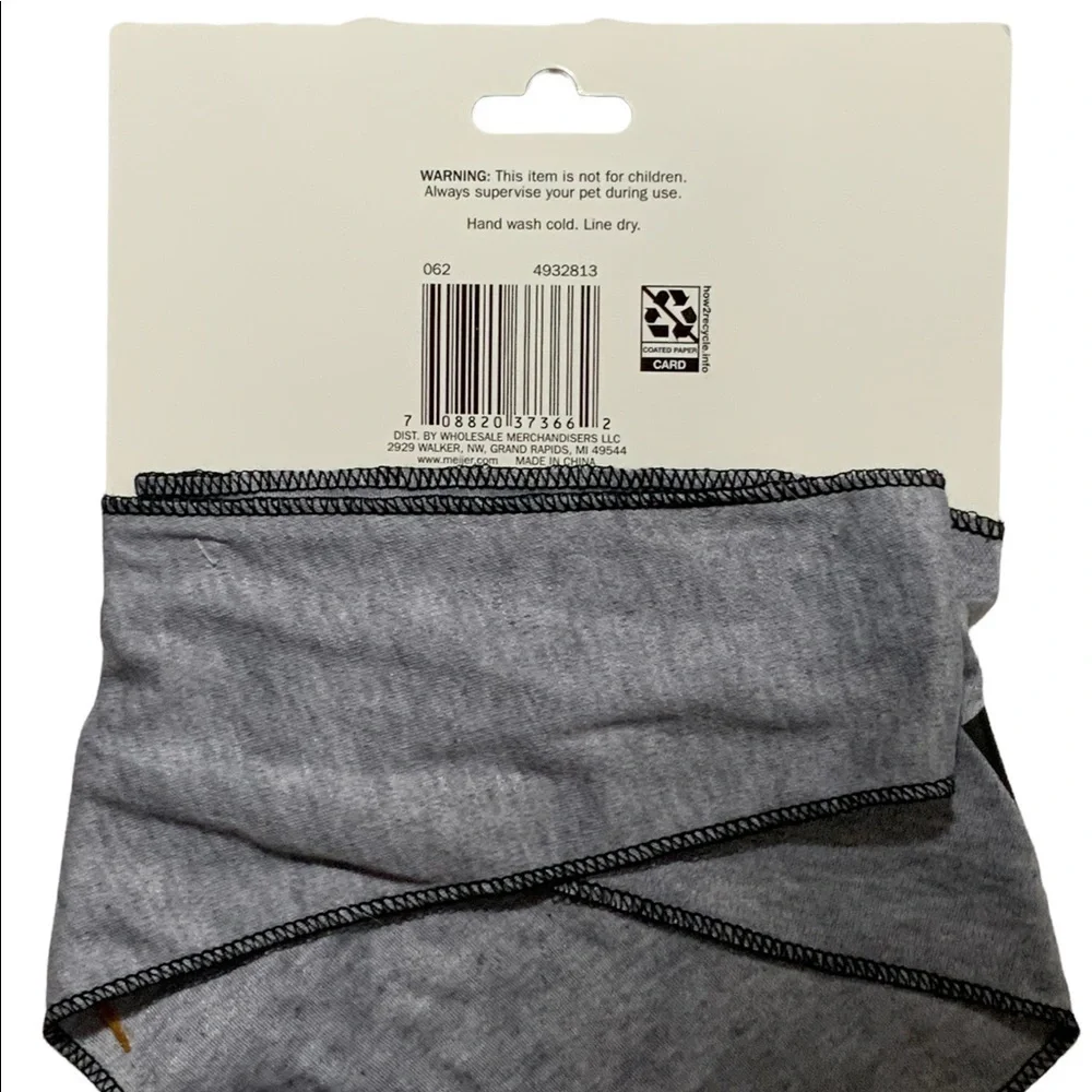 Dog Bandanna Trouble Maker Adjustable Tie On Gray Black Graphic Large X Large